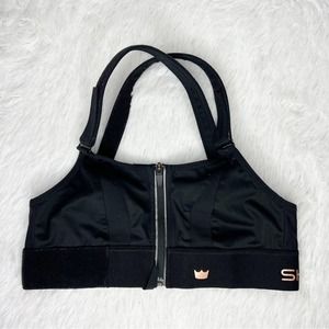 SHEFIT / black high impact rose gold sports bra / S